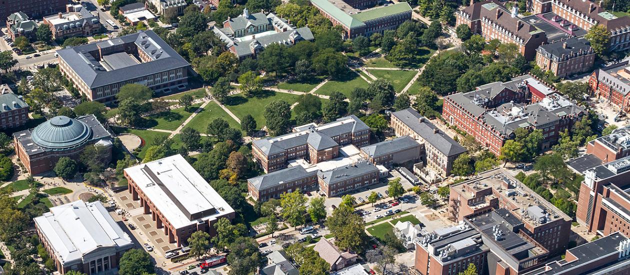 aerial view of campus