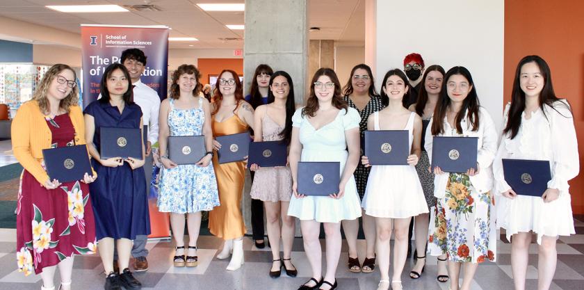 Award recipients iChristina Souvannala, Donlapun (Dorothy) Wongkartna, Toby George, Melissa Sharafinski, Kennedy Pasley, Sarah Riddle, Lixcy Vega, Rachel Nelson, Mary Schiavone, Marycruz Flores Reynoso, Sam Ehlinger, Christina Sweeney, Philo (Jiaqi) Wang, and Yuefan Zhou.