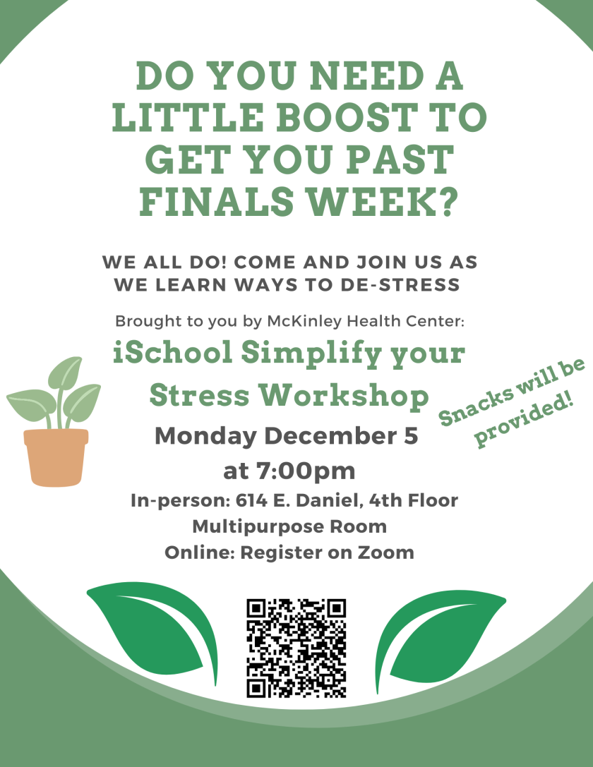 Simplify your stress workshop informative poster