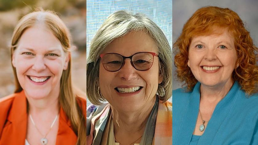 Carolyn Kinsella (MSLIS '03), Beverly Frett (MSLIS '04), and Adjunct Lecturer Karen Egan