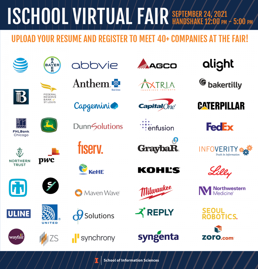 Fall 2021 career fair company logos