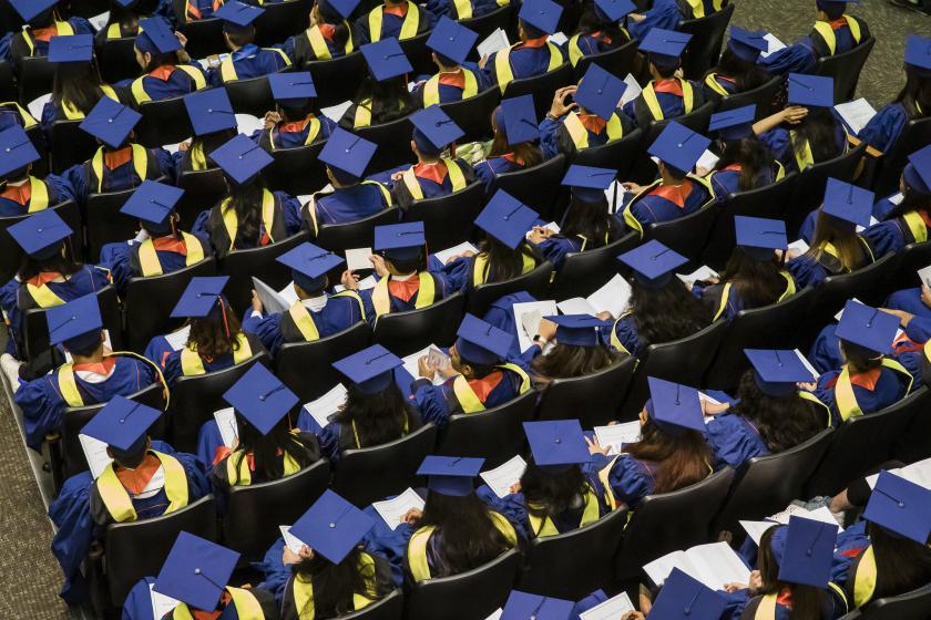 View of graduates from above