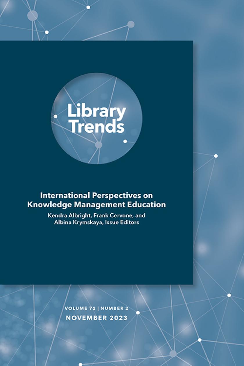 Library Trends 72 (3) International Perspectives on Knowledge Management front cover