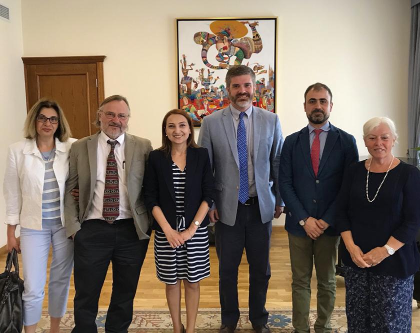 Dean Allen Renear with officials in Armenia