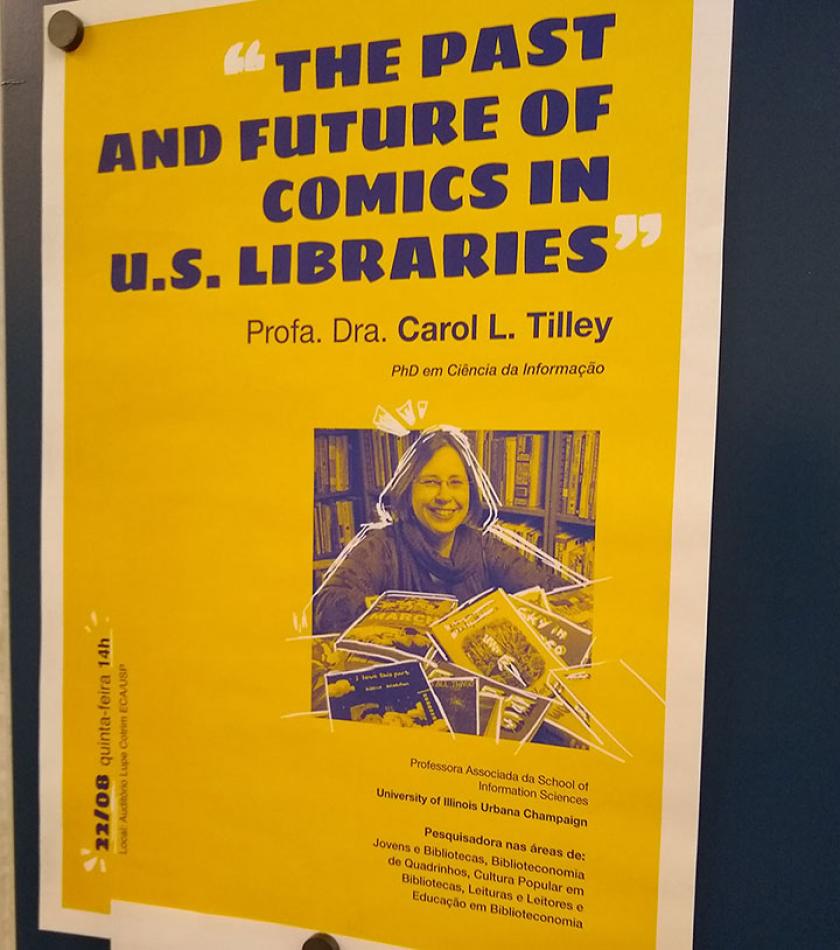 poster advertising Tilley's talk in Brazil