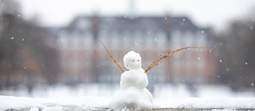 Mini snowman on the Main Quad