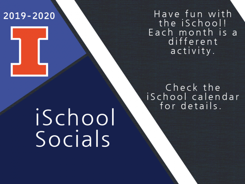 Graphic displaying block I logo and the text "iSchool Socials"