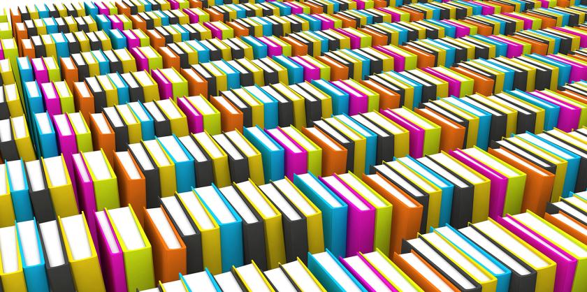 rows of books