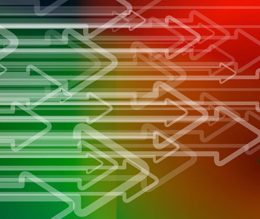 arrows pointing right on a colorful background