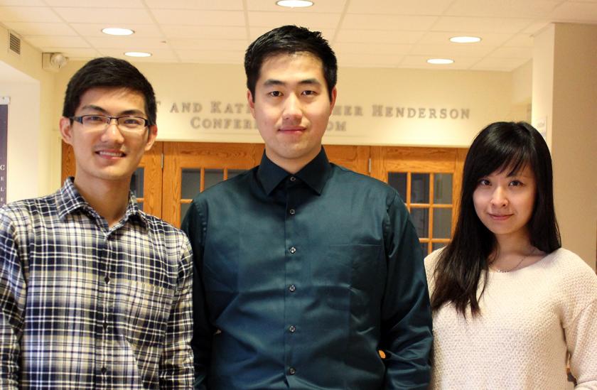 Group members (left to right) Jinlong Guo, Minhao Jiang, and Yidan Sun