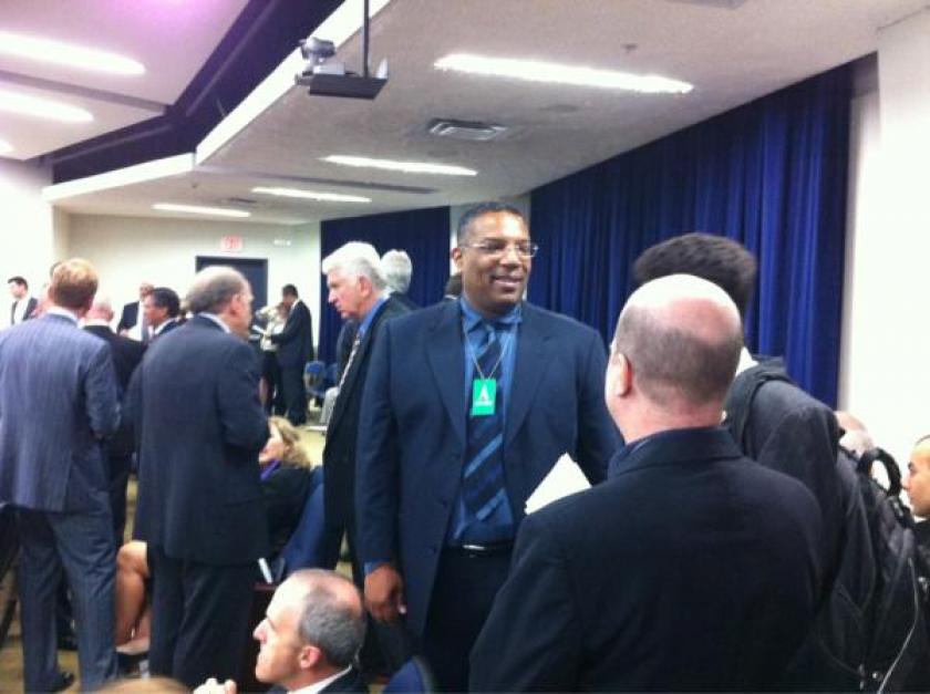 Associate Professor Jon Gant (center) at today's White House event