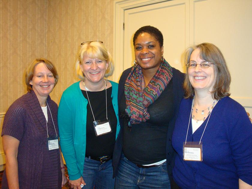 L to R: Robin Gibson (CAS '12), Marianne Martens (MS '06), master's student Katrina Spencer, CCB Director Deborah Stevenson