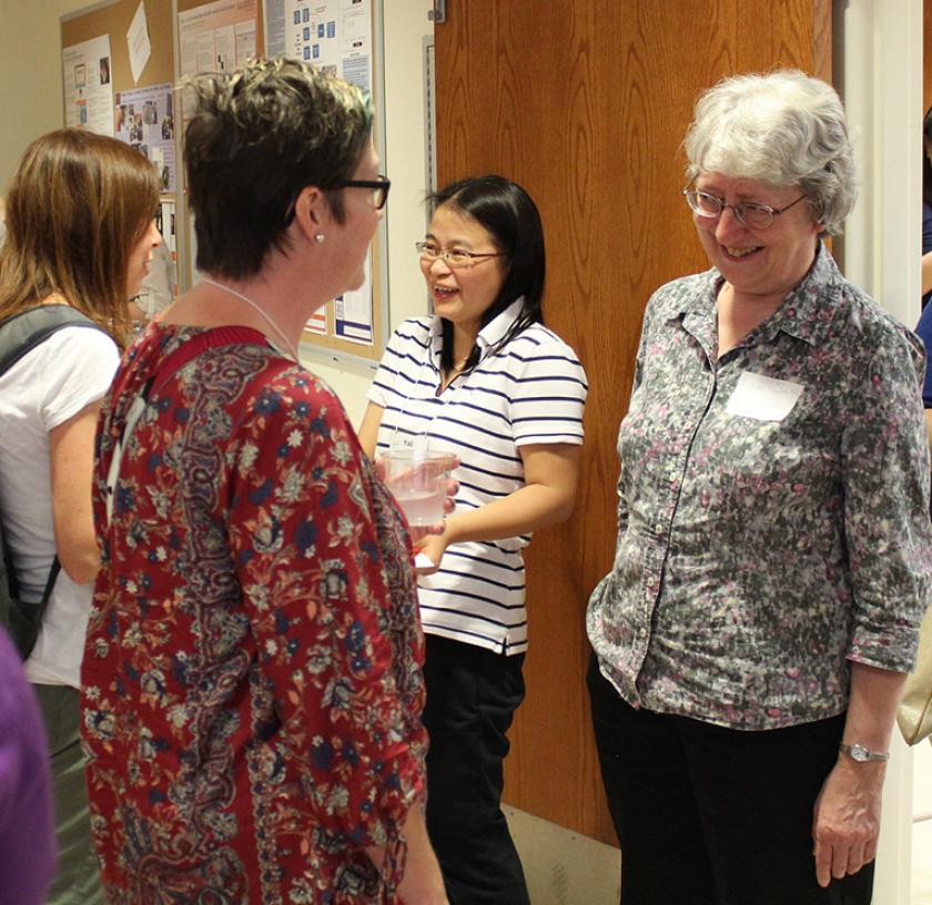 Linda Smith with students