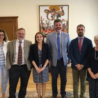Dean Allen Renear with officials in Armenia
