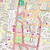 One OpenStreetMap view displays medical units in the heart of Kathmandu. © OpenStreetMap contributors